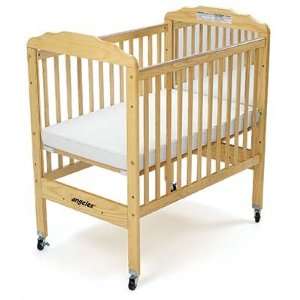   Compact Adjustable Natural Clear View Fixed Side Crib by Angeles Baby
