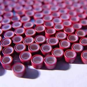 500 PCS 5mm Burgundy Red Color Silicone Lined Micro Rings Links Beads 