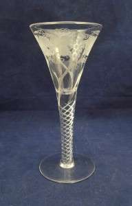 Tudor Crystal Fruiting Grape Vine Air Twist Wine Glass  