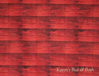 Farm Red Barn Barnside Plank Board Curtain Valance NEW  