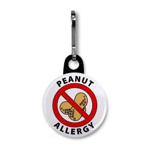  NO PEANUTS Medical Allergy Alert Black 1 inch Zipper Pull Charm 