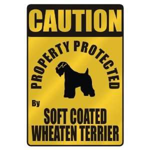   PROPERTY PROTECTED BY SOFT COATED WHEATEN TERRIER  PARKING SIGN DOG