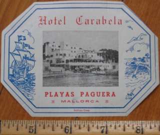Luggage Label Hotel Carabela, Playas Paguera, Mallorca  