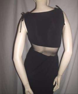 Vintage Black Sheer waist Cocktail Party Dress XS S  