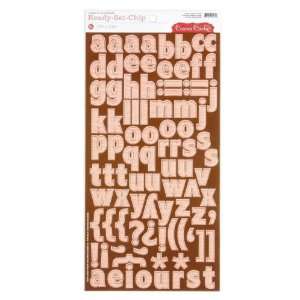  Cosmo Cricket Ready Set Chip Alphabet Pink Oak By The 