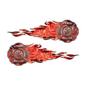  Fire/Rescue Maltese Cross Decals Inferno Red   14 h x 50 