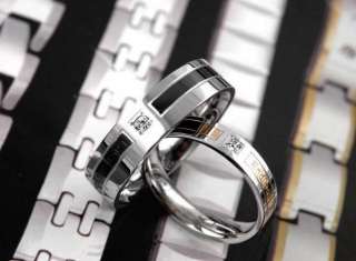   Titanium Steel Love Promise Rings Pair Couple Wedding Bands Many Sizes
