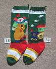 Nancys Hand Knitted Knit Christmas Stockings Socks   TRAIN or CLOWN