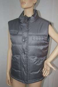 New Supra Mens Down Vest Thick Puffy Medium Gray M  