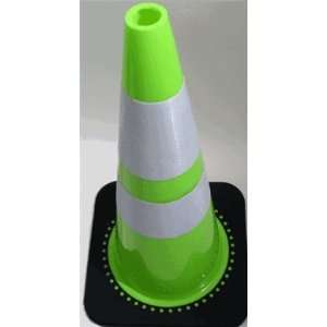  Traffic Cone 28 Lime Green with Reflective Collars   4 