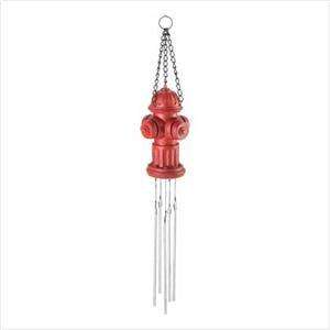 OLD TIME RED FIRE HYDRANT WINDCHIME free gift offer  