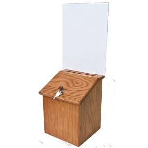  Wood Ballot Box Locking Suggestion Box with Full Page Sign 