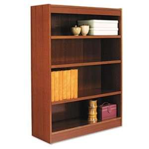  Square Corner Wood Veneer Bookcase, 4 Shelf, 35 3/8 x 11 3/4 x 