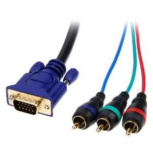    GTMax Premium VGA to 3 RCA Component Video Cable  12FT Electronics