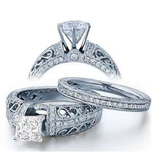   Diamond Engagement Ring Bridal Set Engagement Rings on 18K White Gold