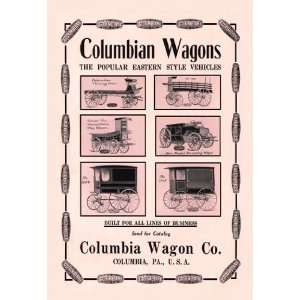  Columbian Wagons 12X18 Art Paper with Gold Frame