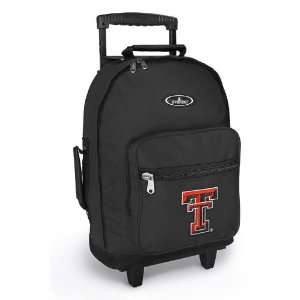Texas Tech Rolling Backpack TTU Red Raiders   Wheeled Travel or School 