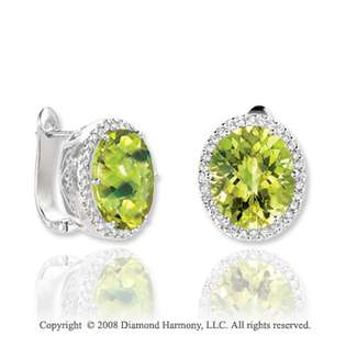 Diamond Harmony Jewelry 14k White Gold 5 Carat Lime Quartz .40 Carat 
